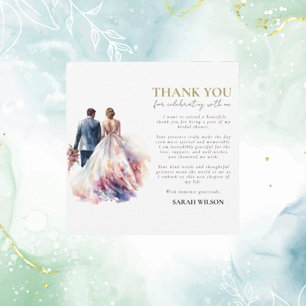 Carte Rose rustique Boho Floral Merci nuptial