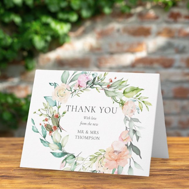 Carte Rose sauvage Mariage Merci (Créateur téléchargé)