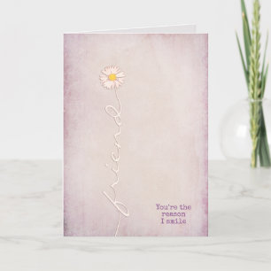 Carte rose texturée pour ami merci
