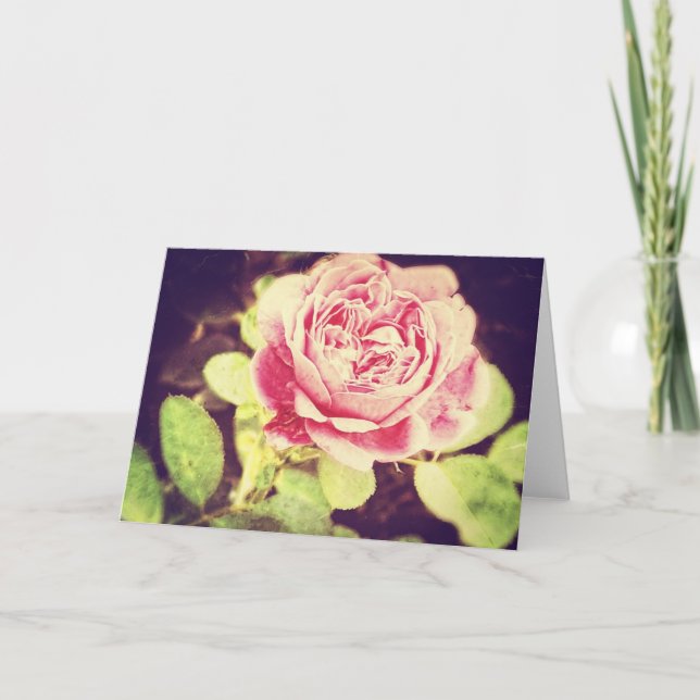 Carte rose vintage (Devant)