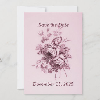 Carte Rose vintage Enregistrer la date
