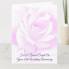 Carte Rose violet Personnalisé 65e anniversaire Mariage