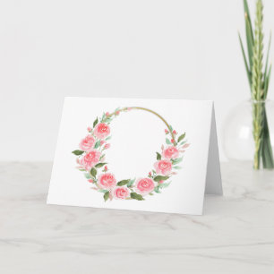 Carte Rose Wreath, personnalisable