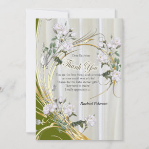 Carte Roses d'aquarelle blanche peints sur la soie de ch