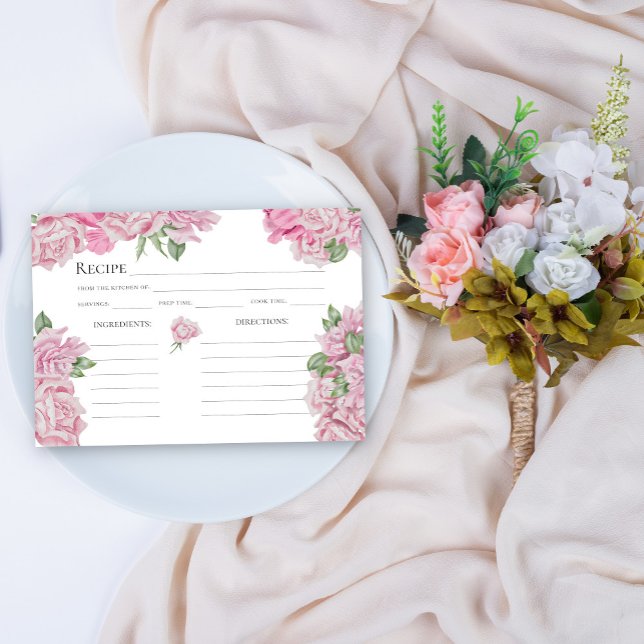 Carte Roses d'aquarelle - recette de douche nuptiale (Créateur téléchargé)
