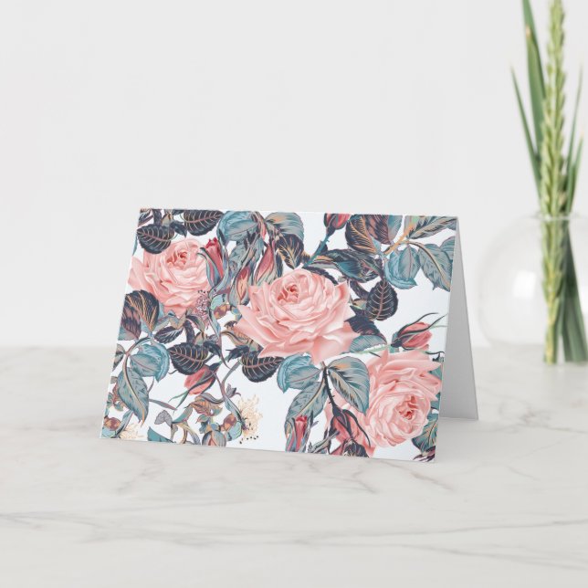 Carte roses de couleur pêche merci (Devant)