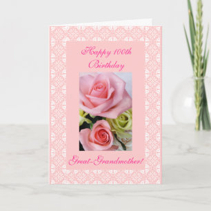 Carte Roses de l'anniversaire de l'arrière grand-mère