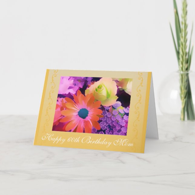 Carte Roses de maman à 60 ans (Devant)