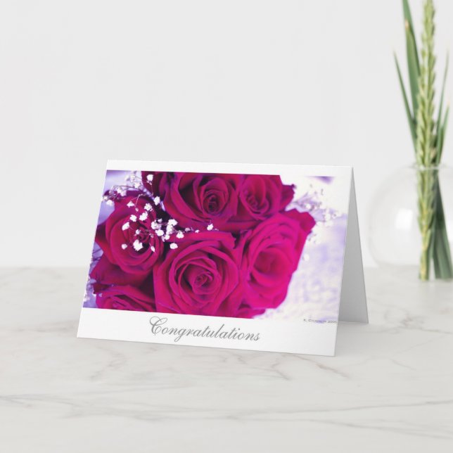 Carte Roses de mariage (Devant)