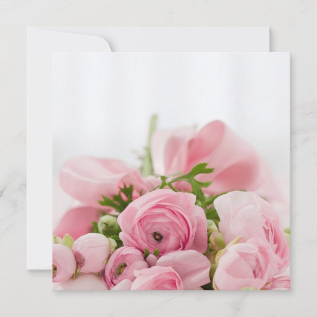 Carte Roses de mariage roses (Devant)