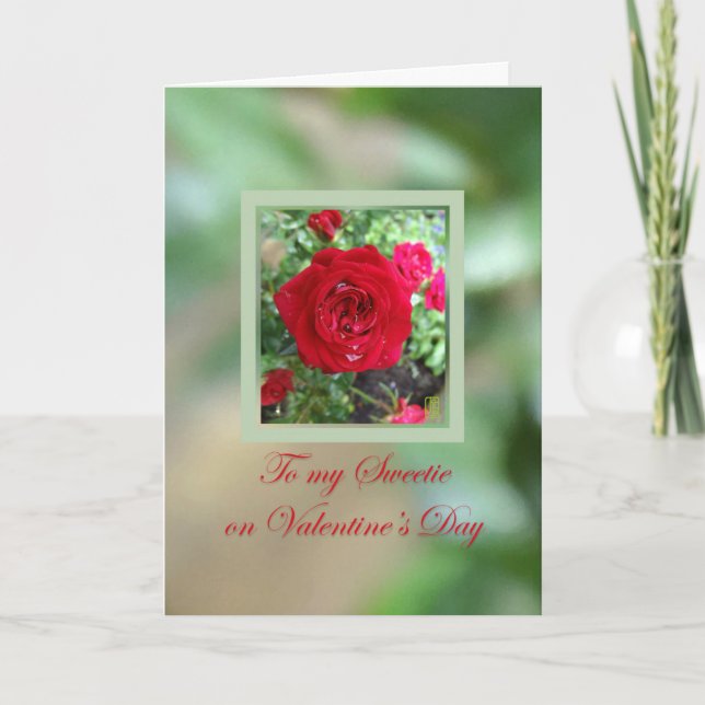 Carte Roses de thé doux amour de ma vie Valentine (Devant)