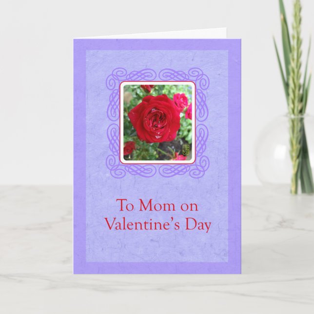 Carte Roses de thé sur Lavender Maman Valentine (Devant)