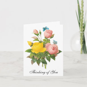 Carte Roses de thé vintages par Redoute, pensant à vous