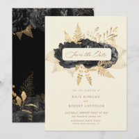 roses en or noir enregistrer l'invitation de date
