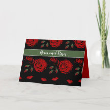 Roses et baisers Elégante Red Roses Valentine Card