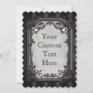 Carte Roses et crânes gothiques