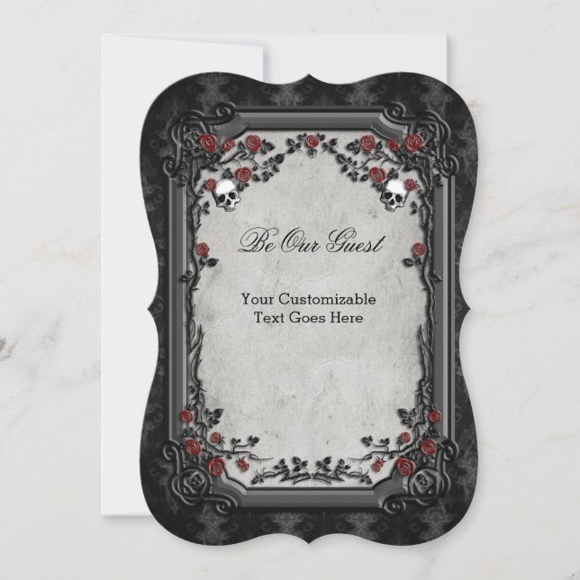 Carte Roses et crânes gothiques (Devant)