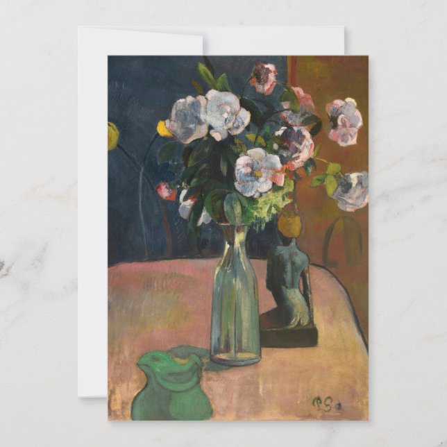 Carte Roses et Statuette | Paul Gauguin (Devant)