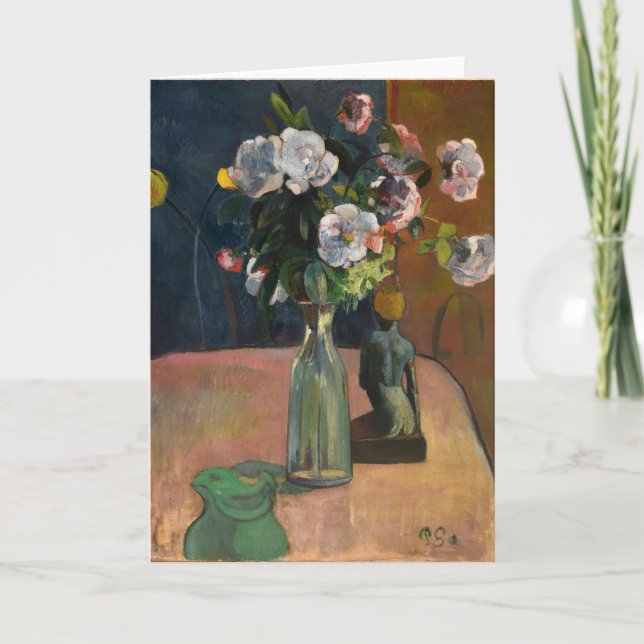 Carte Roses et Statuette | Paul Gauguin (Devant)