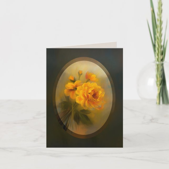 Carte Roses jaunes (3 tailles) (Devant)