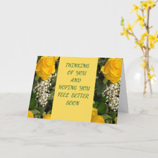 Carte Roses jaunes Meilleurs Vœux de rétablissement