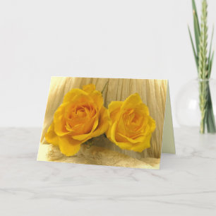 Carte Roses jaunes sur l'anniversaire de dentelle