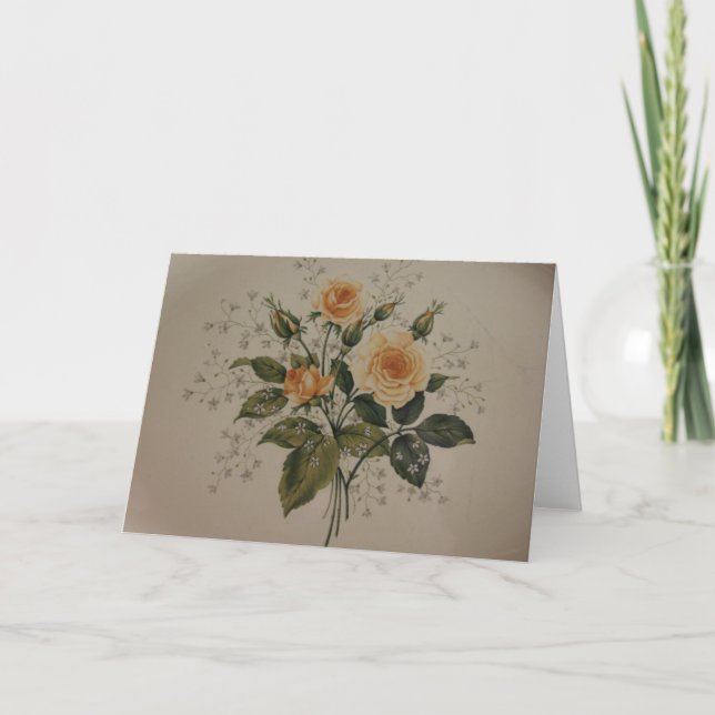 Carte Roses jaunes vintages (Devant)