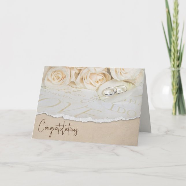 Carte Roses Mariages blancs (Devant)