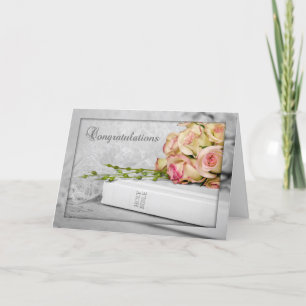 Carte Roses mariages sur la Sainte Bible