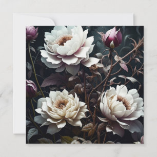 Carte Roses noires et blanches Aquarelle ai art