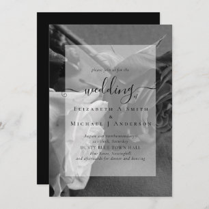 Carte Roses noires et blanches gothiques Mariage gothiqu