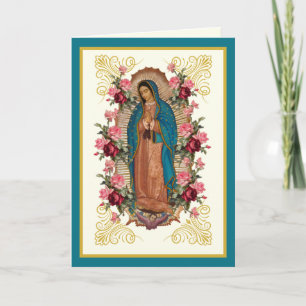 Carte Roses religieux Vierge Guadalupe Espagnol