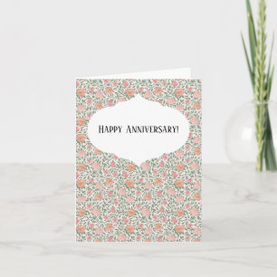 Carte Roses roses et pêche Vintage Parfait