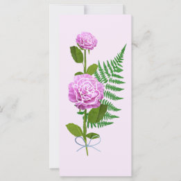 Carte Roses roses et une fougère