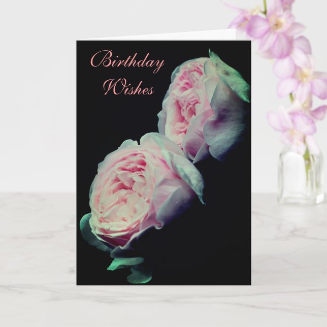 Carte Roses roses Pair Anniversaire (Orchidée)