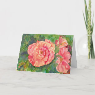 Carte Roses Roses Roses Aquarelles Fleurs Joyeux Anniver