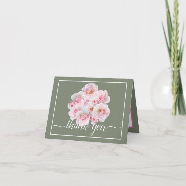 Carte Roses roses roses Botaniques Floral Bouquet Chic M (Devant)