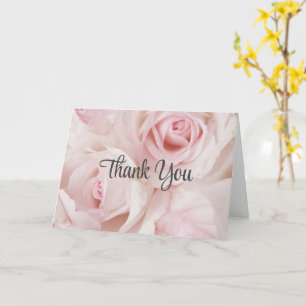 Carte Roses roses vintages et dentelle élégante - Merci