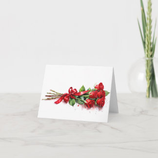 Carte Roses rouges à longue tige pour la Saint-Valentin