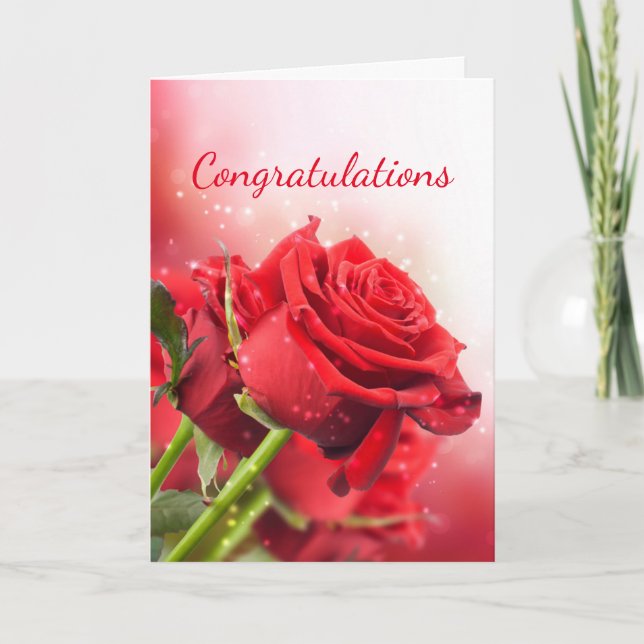 Carte Roses rouges de Mlle Amérique Etats-Unis saluant (Devant)