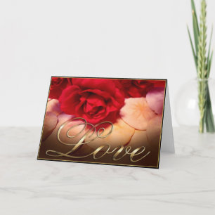 Carte Roses rouges et dollars de sable - amour