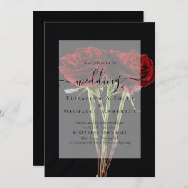 Carte Roses rouges gothiques Mariage gothique Inviter
