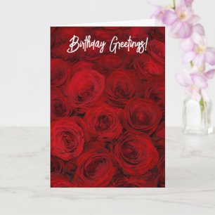 Carte Roses sont Red Deep Red Rose Flowers Anniversaire