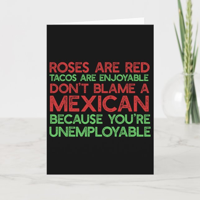 Carte Roses sont rouges Tacos agréables Ne blâmez pas un (Devant)