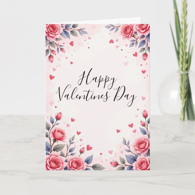 Carte Roses Valentines Day Card (Devant)