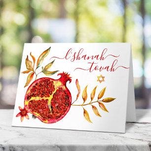 Carte Rosh Hashanah Red Gold