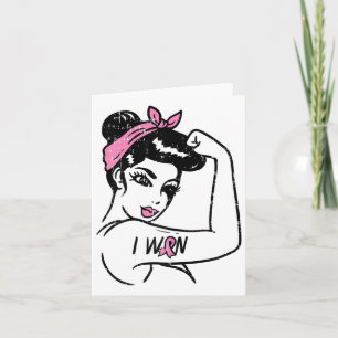 Carte Rosie Riveter J'Ai Gagné Sensibilisation Cancer Du