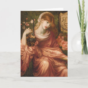 Carte Rossetti Roman Harp Player Greeting Card