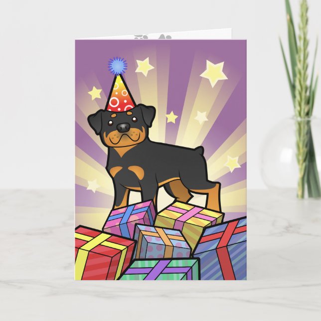 Carte Rottweiler d'anniversaire (Devant)