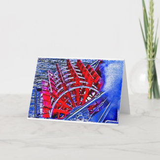 Carte Roue à pédales en bateau à vapeur